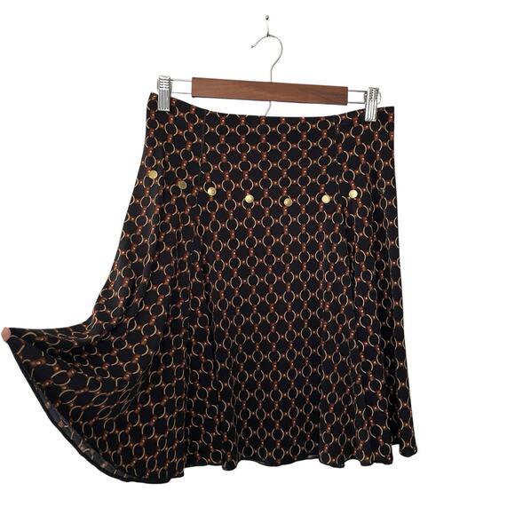 Evo Vorro A-Line Skirt Geometric Chain Design Womens M Vintage Inspired Y2K 90s - Picture 1 of 8